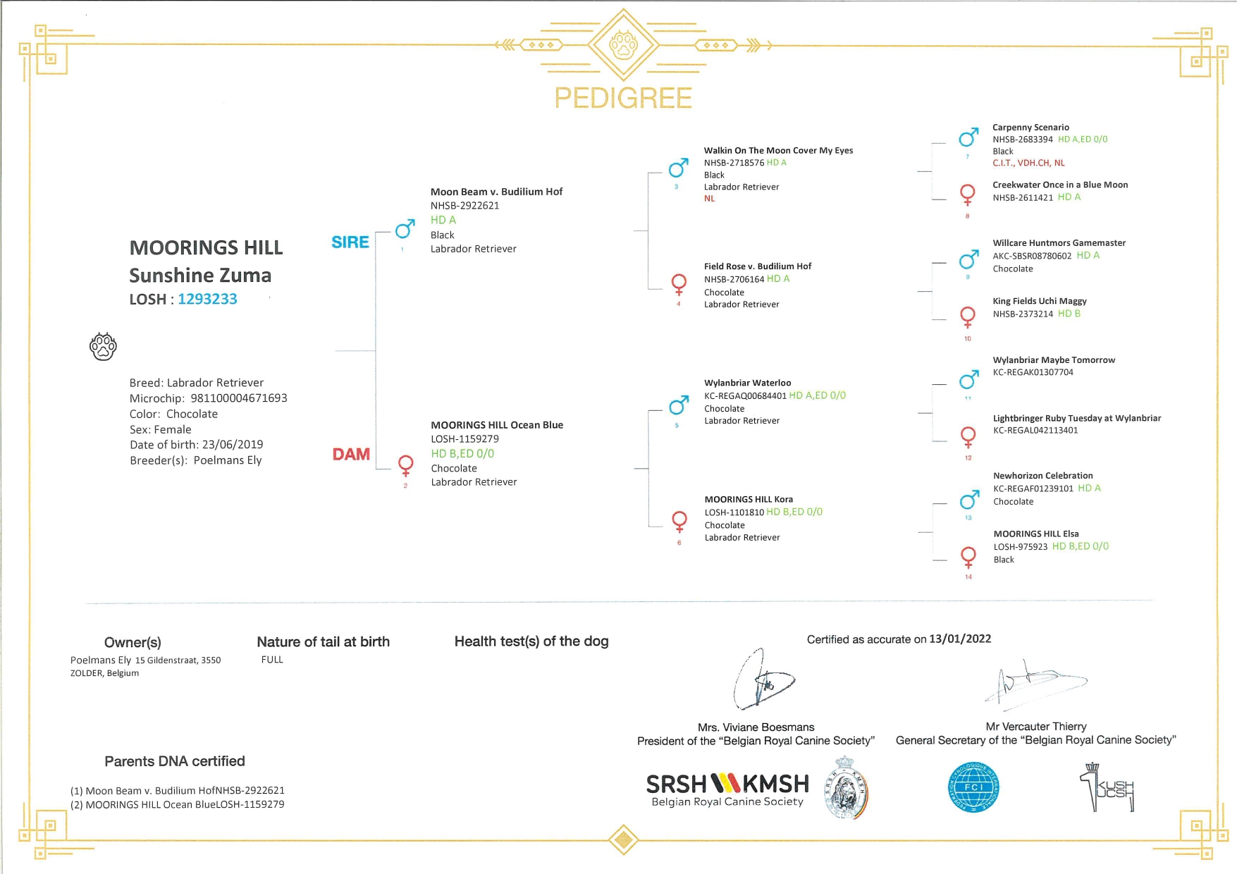Moorings Hill - Stamboom - Trix